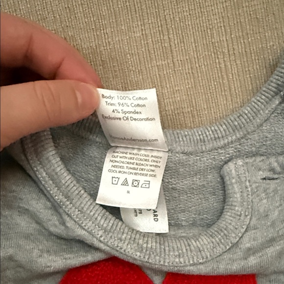 Gray Toddler Sweatshirt with Red Heart - Picture 4 of 4